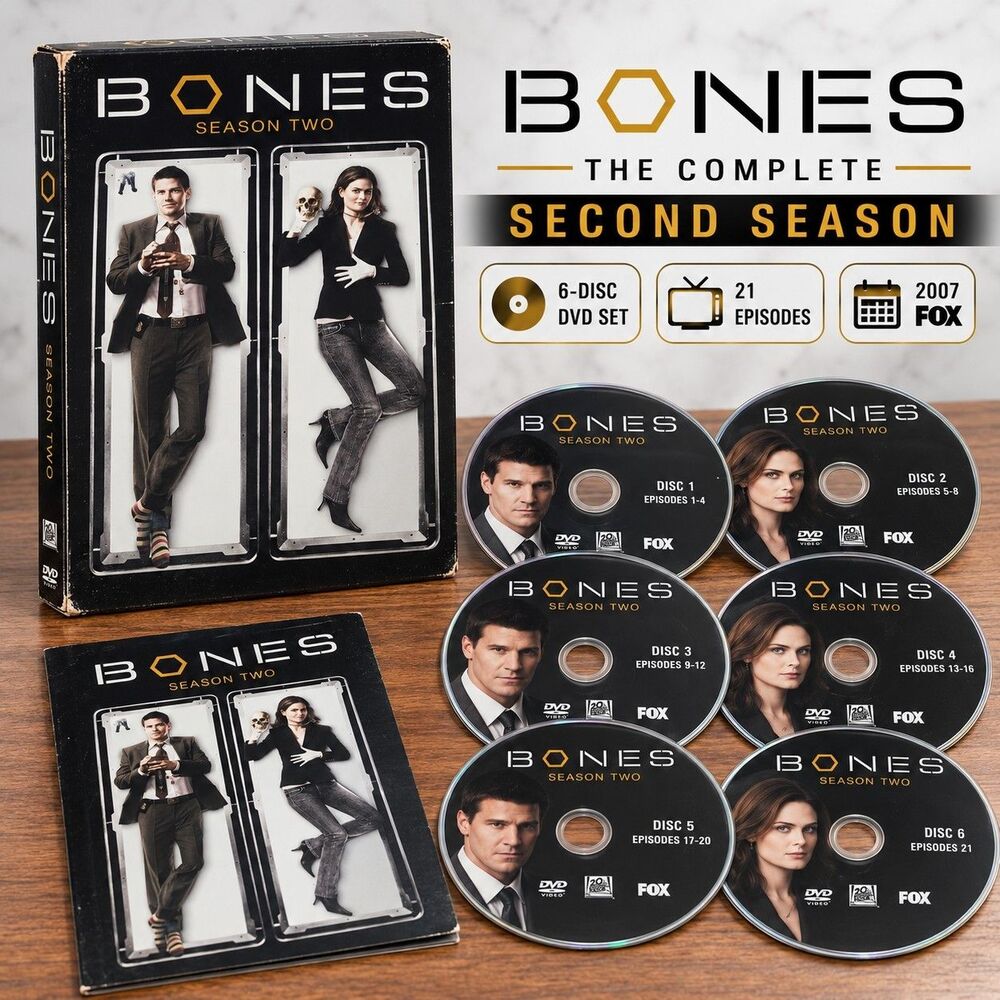 Bones Season Two Complete DVD Set 6 Discs TV Show Series